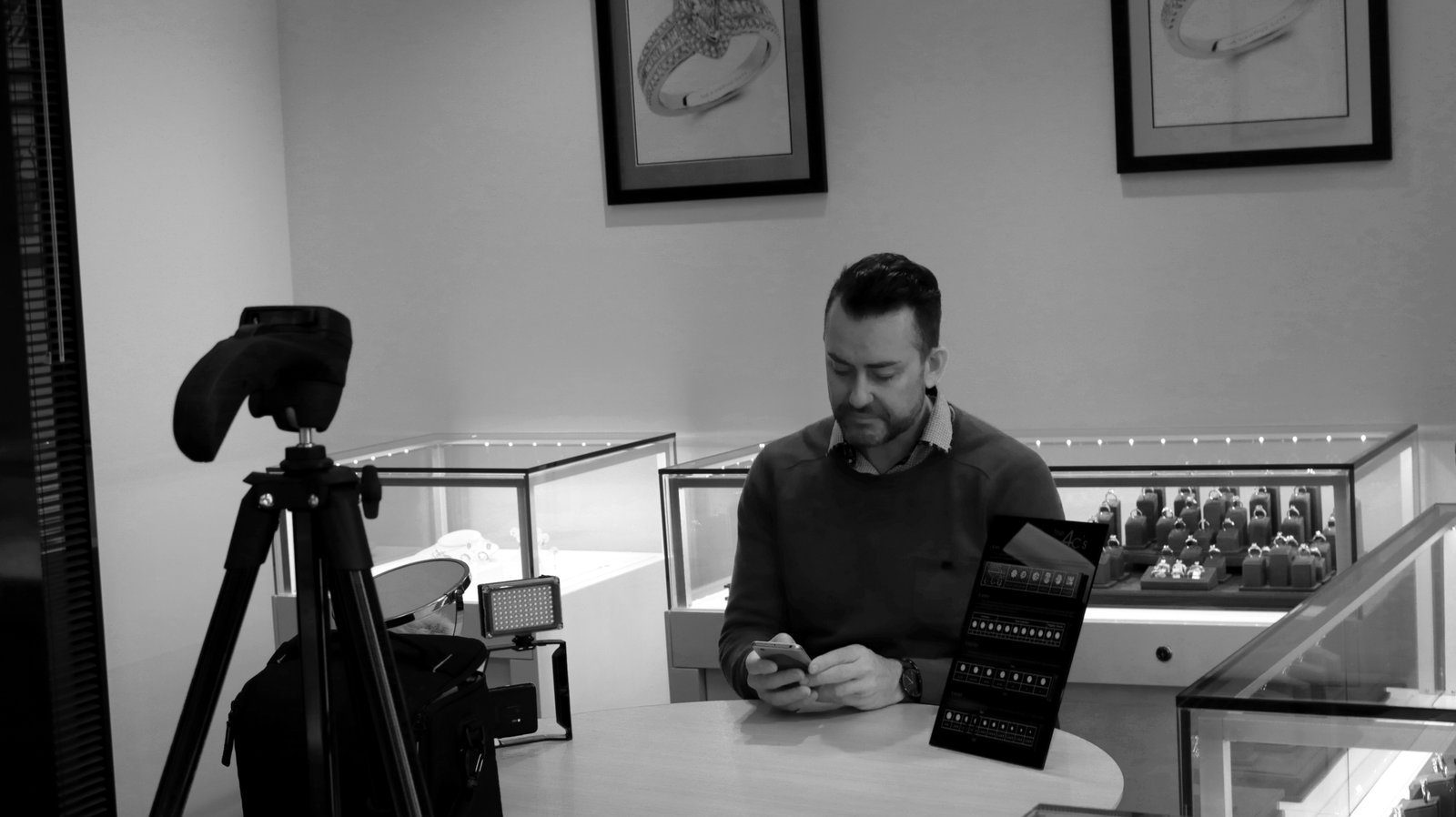 Behind the scenes filming with a client